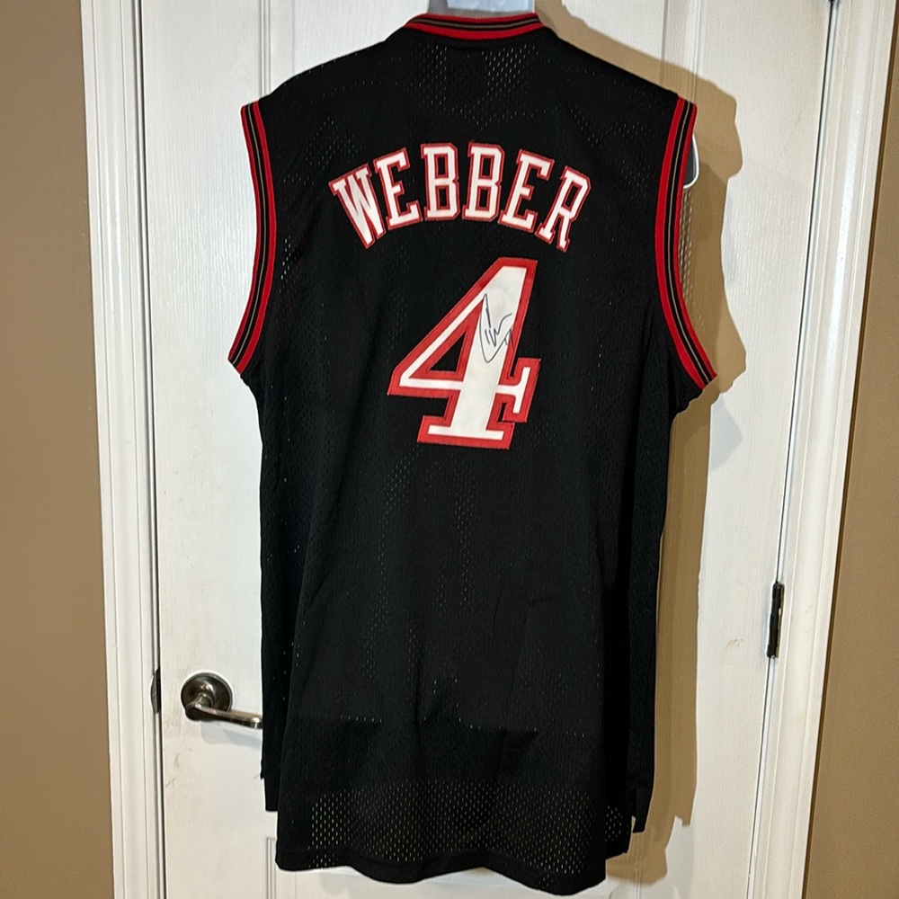 Vintage Reebok Chris Weber Autographed Philadelphia 76ers Jersey